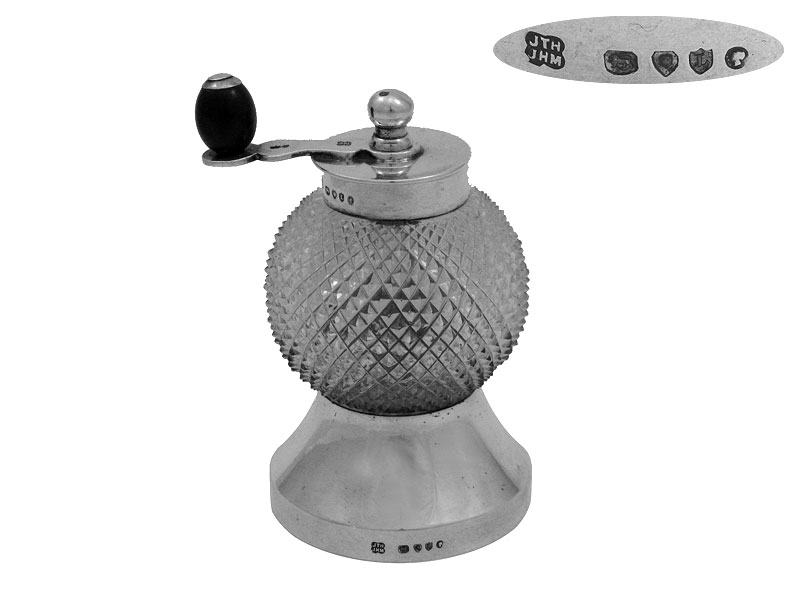 Victorian Silver  Pepper Mill 1886